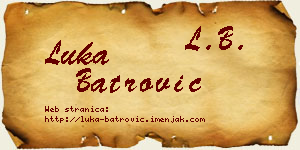 Luka Batrović vizit kartica